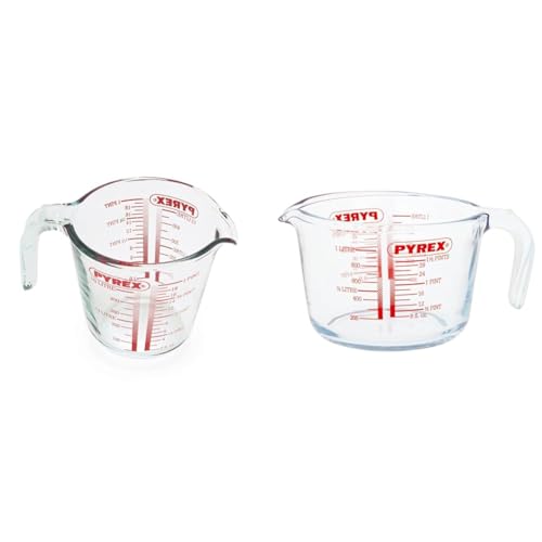 Pyrex P586 Messbecher, 1 Pint & 29160 PIREX graduiert Maß Liter 1 Küchenbehälter, Material, Multicolor von Pyrex