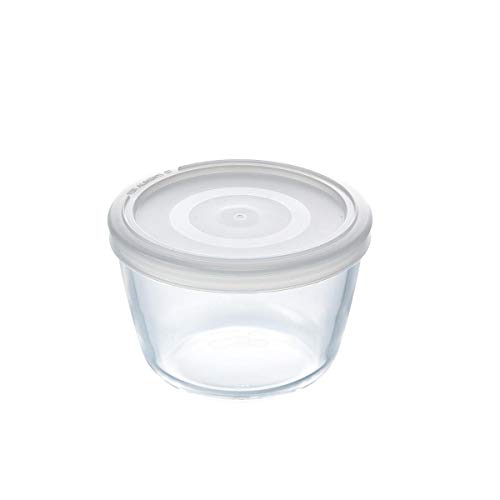 Pyrex Cook&Freeze Runder Behälter mit Deckel, 12 cm-0,6 l, extra Starkes Borosilikatglas, ofenfest, durchsichtig, 12cm von Pyrex