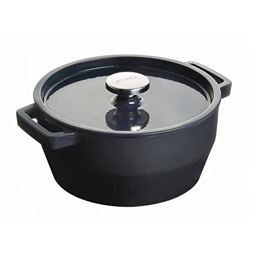 Pyrex Slow Cook Schmortopf rund, Gusseisen emailliert, Carbon, Kohlengrau, 28 cm von Pyrex