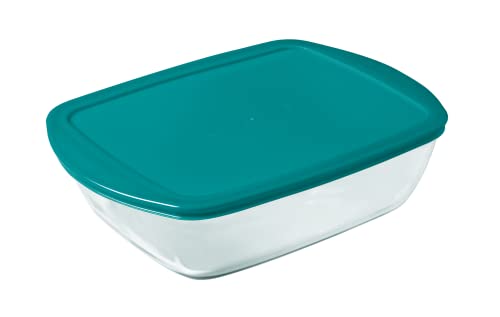 Pyrex transparent Rechteckige Auflaufform mit Deckel, 0,35L von Pyrex