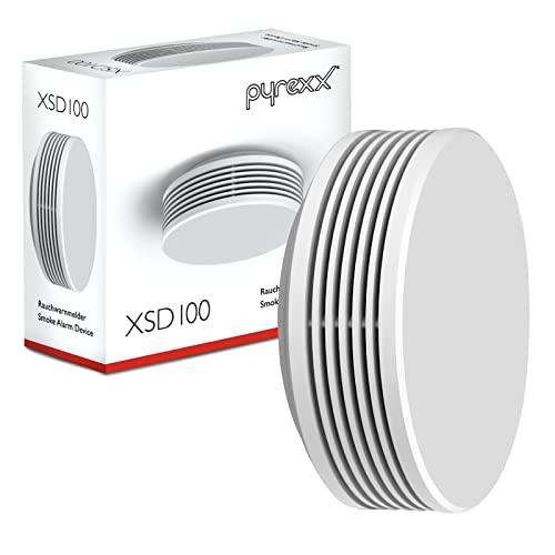 Pyrexx XSD100 Rauchwarnmelder 10 Jahre Batterie mit Magnet-Halterung ohne Bohren und LED-Blinken, Zertifiziert nach Q-Label, Weiß, 2er Set von Pyrexx