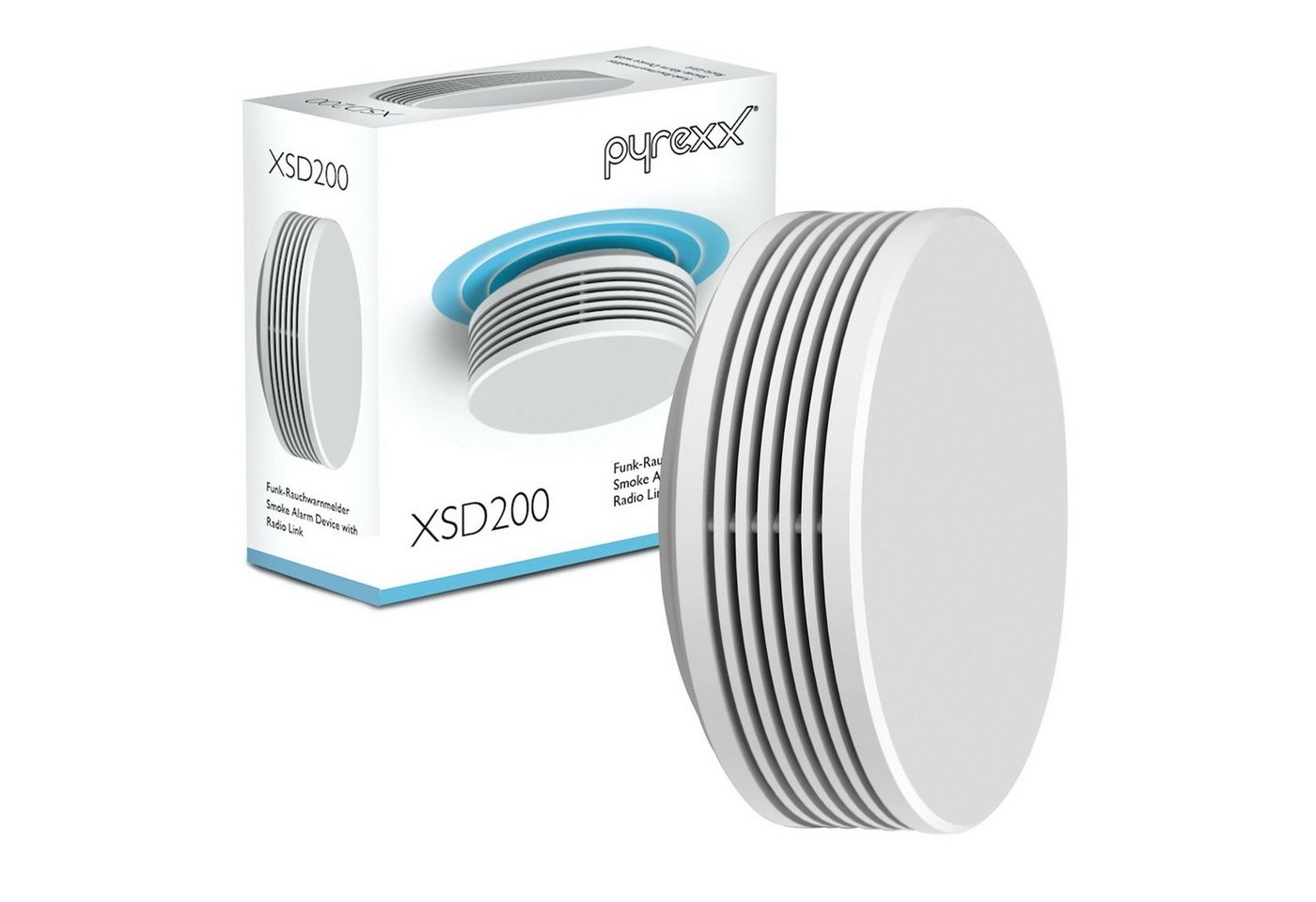 Pyrexx XSD200 Funk - Rauchwarnmelder Weiß - 10er Set Rauchmelder von Pyrexx