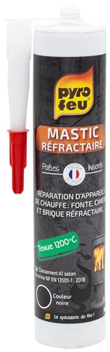 PYRO FEU 24911-12 Schamottdichtstoff Kartusche 310 ml zur Versiegelung von Öfen und Kaminen von Pyro Feu