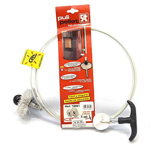 PYRO FEU 862472 Pulipellet mechanischer Reiniger für Ofenrohre, 3 m, Weiß von Pyro Feu