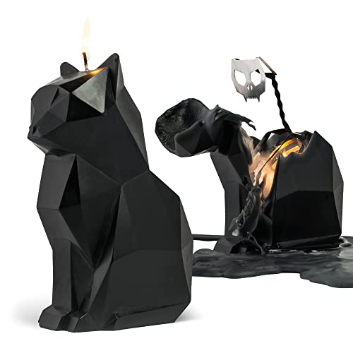 PyroPet Kisa Schwarz - Tierkerze Katze mit Skelett, Einheitsgröße, 10055 von PyroPet