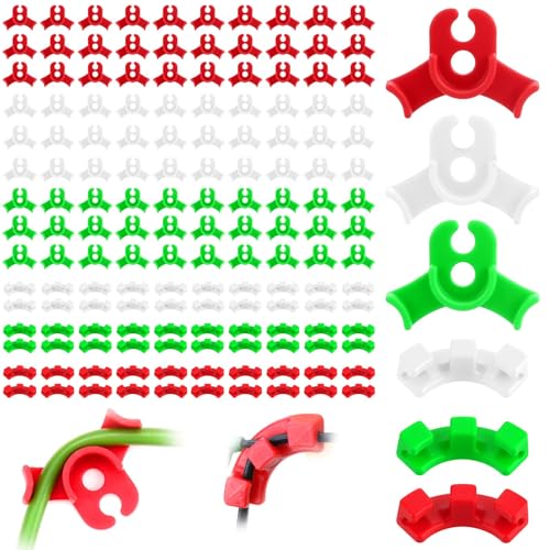 150 Stück Pflanzenbieger Lst Clips Rot Grün Weiß 90 Grad Low Stress Training Clips Pflanzenclips Biegen Pflanzen Training Clips Zur Biegung von Pflanzenrhizomen Änderung der Wachstumsrichtung 2 Größen von Pyroclasia
