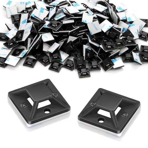 240 Stück Klebesockel für Kabelbinder 20X20mm Kabelbefestigung Selbstklebend Kabelbinder Halter Klebepads Kabelbinderhalter Kabel Klebehalter Halterung Klebeschellen Sockel Befestigungssockel(Schwarz) von Pyroclasia