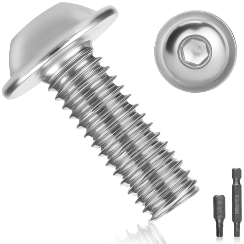 25 Stück Linsenkopfschrauben M6x25 edelstahlschrauben A2 V2A Flachkopfschrauben ISO 7380 Linsenkopfschraube Rostfrei schrauben Gewindeschrauben Vollgewinde mit Flansch, Innensechsrund und Hex Key von Pyroclasia