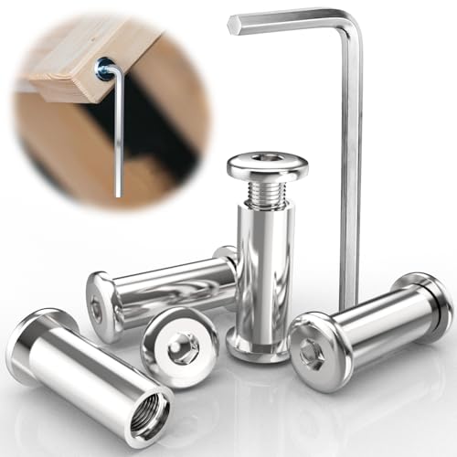 30 Stück Verbindungsschrauben M4x30 (15xHülsenmutter,15xMöbelverbinder) Edelstahl A2 V2A Schrankverbinder Möbelschrauben Hülsenschrauben mit Innensechskant,Sechskantschlüssel Wird für Möbeln,Schränken von Pyroclasia