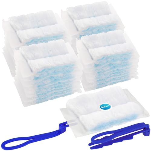 40 Stück Staubmagnet Nachfüllpack Tücher für Swiffer Staubmagnet Duster Nachfüllpack mit 2 Handgriff Staubfänger Staubwedel für Swiffer Staub Entferner Staubtücher Einweg für Tierhaare Staub Schmutz von Pyroclasia