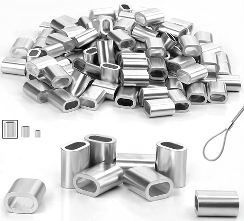 Aluminium Pressklemmen Alu Drahtseilklemme 4mm Aluminiumhülse Ovale Würgeklemmen 120 Stk Plomben Quetschhülsen Klemmhülsen Metallhülsen für Seile Draht Seilverbinder Stahlseil Drahtseil Kabel (Silber) Aluminium Pressklemmen Alu Drahtseilklemme 4mm Aluminiumhülse Ovale Würgeklemmen 120 Stk Plomben Quetschhülsen Klemmhülsen Metallhülsen für Seile Draht Seilverbinder Stahlseil Drahtseil Kabel (Silber) von Pyroclasia