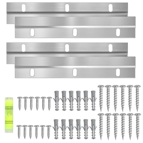 4 Stück Z-Klemmen Zum Aufhängen 30cm French Cleat Schienen Hochbelastbares Aufhängungssystem Bilderaufhänger Ineinandergreifende Fotorahmenhaken für Schrank Bilder Spiegel Kunstwerken Rahmen(Silber) von Pyroclasia