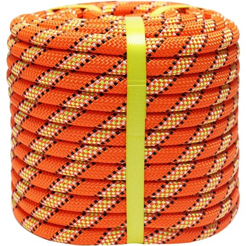 Baumpfleger-Seil, Bullenseil, Kletterseil, 1,27 cm x 61 m, 48 Stränge zum Ziehen, Schaukeln, Knoten (orange) von Pyroclastia