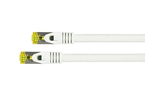 PYTHON RJ45 Ethernet LAN Patchkabel mit Cat. 7 Rohkabel, mit Rastnasenschutz RNS und Nylongeflecht, S/FTP, PiMF, halogenfrei, 500MHz, OFC, 10-Gigabit-fähig - weiß, 30m PYTHON RJ45 Ethernet LAN Patchkabel mit Cat. 7 Rohkabel, mit Rastnasenschutz RNS und Nylongeflecht, S/FTP, PiMF, halogenfrei, 500MHz, OFC, 10-Gigabit-fähig - weiß, 30m von Python