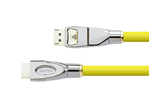 PYTHON Series PREMIUM DisplayPort 1.2 an HDMI 2.0 Anschlusskabel - 4K2K / UHD - Adapter-Kabel - 3-fach Schirmung, Vollmetallstecker, vergoldet- KUPFERLEITER - 3D - Nylongeflecht - gelb, 2 m PYTHON Series PREMIUM DisplayPort 1.2 an HDMI 2.0 Anschlusskabel - 4K2K / UHD - Adapter-Kabel - 3-fach Schirmung, Vollmetallstecker, vergoldet- KUPFERLEITER - 3D - Nylongeflecht - gelb, 2 m von Python