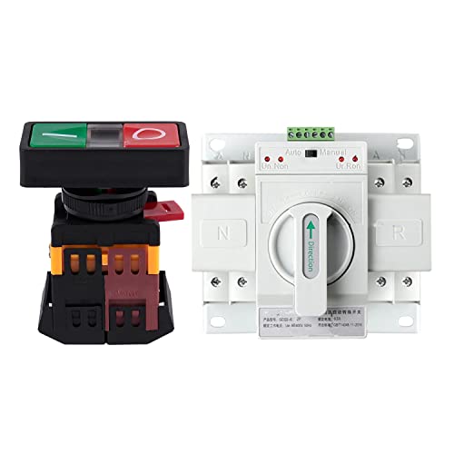 Pyugxab 1 x Wechselstrom 220 V gelbes Licht Ein-Aus-Start-Stopp-Schalter und 1 x Dual-Power-Automatik-Transferschalter Pyugxab 1 x Wechselstrom 220 V gelbes Licht Ein-Aus-Start-Stopp-Schalter und 1 x Dual-Power-Automatik-Transferschalter von Pyugxab