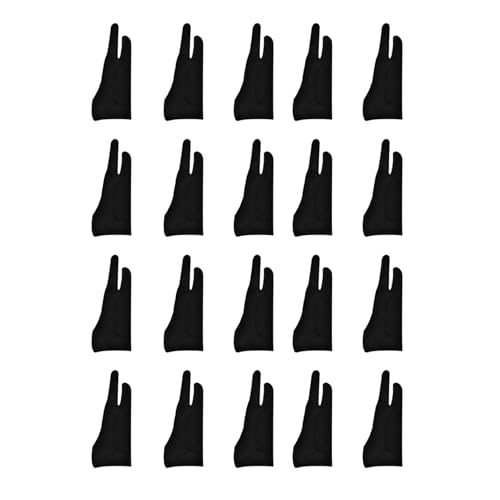 Pyugxab 20 Pack KüNstler Handschuhe für Tablet Digital Zeichnung Handschuh Finger Verdicken HandfläChen Abweisung Handschuh für Grafik Pad (S) von Pyugxab