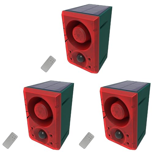 Pyugxab 3X Outdoor Solar Bewegungsmelder Alarm mit Fernbedienung, 130dB Sound Licht Alarm Sirene Sound Alarm Pyugxab 3X Outdoor Solar Bewegungsmelder Alarm mit Fernbedienung, 130dB Sound Licht Alarm Sirene Sound Alarm von Pyugxab