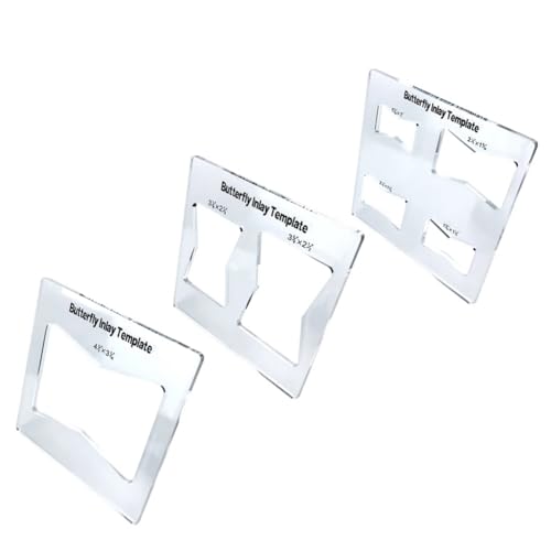 Pyugxab Professionelle Butterfly-Inlay-Vorlage und Router-Vorlagen, Transparentes Holzfugen-Markierungslineal-Set für die Holzbearbeitung von Pyugxab