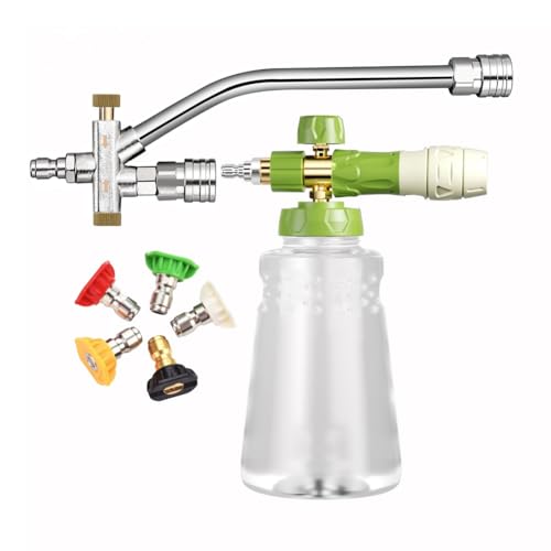 Pyugxab Schaumkanone mit 5 Hochdruckreiniger-Sprühdüsen, Foam-Kanone Dual Connector Zubehör, 1/4 Zoll Quick Connect B Pyugxab Schaumkanone mit 5 Hochdruckreiniger-Sprühdüsen, Foam-Kanone Dual Connector Zubehör, 1/4 Zoll Quick Connect B von Pyugxab
