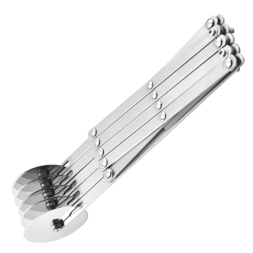 Edelstahl Verstellbar Pizzaschneider, 5 Rad Pizzaschneider, Mehrrunder Teigschneider Roller, Verstellbar Pizzaschneider, für Pizzeria, Gebäck, Breitenverstellung, Ideal zum Backen in der Küche von Pyuyan