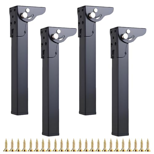 Pyuyan 4 Stück 35cm Klapptischbeine, Metall Klapptischbeine, Klappbar Ersatzfüße, Eisen Schwarz 90°Tischbeine, für Klapptisch, TV-Schrank, Couchtisch, Schreibtisch, Esstisch, DIY-Möbel von Pyuyan