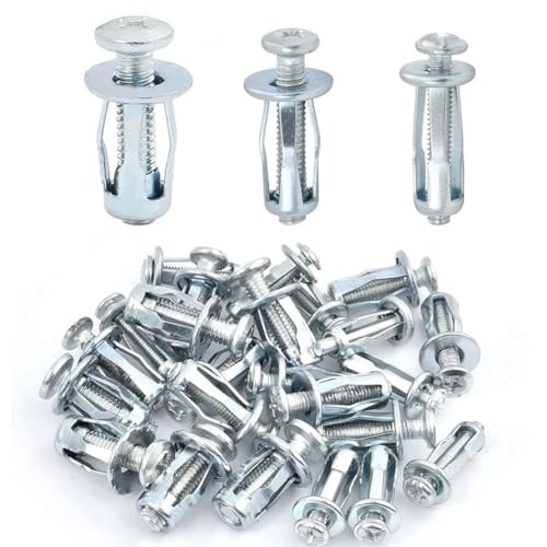 Pzsmqr 90 Stück Expansionsschraube Blütenblattmutter -20, M5-25, M6-25 Blütenblattförmige Metallmutter, Silber von Pzsmqr