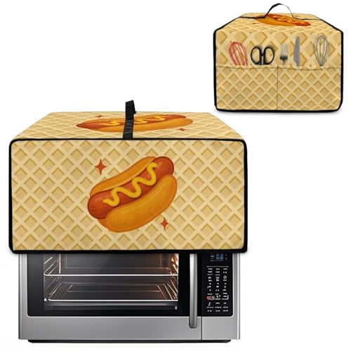 Pzuqiu Hot Dog Brotmaschinen-Abdeckung mit mehreren Taschen, Spritzwassergeschützt, waschbar, Toaster, Backgeschirr, Schutz für Zuhause, Küche von Pzuqiu