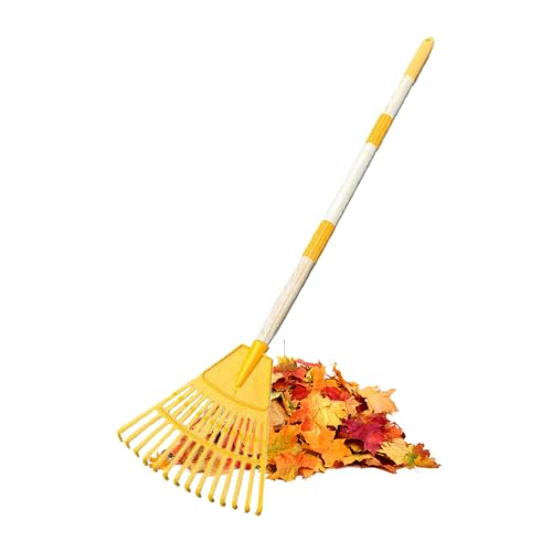 Blatt -Rake -Lüfterform - Gras -Rake für Rasen | PP Abnehmbarer mit ergonomischem Griff, Garten -Garten -Deck -Werkzeug im Freien für Blätter, Kies und Landschaftswartung von Pzuryhg