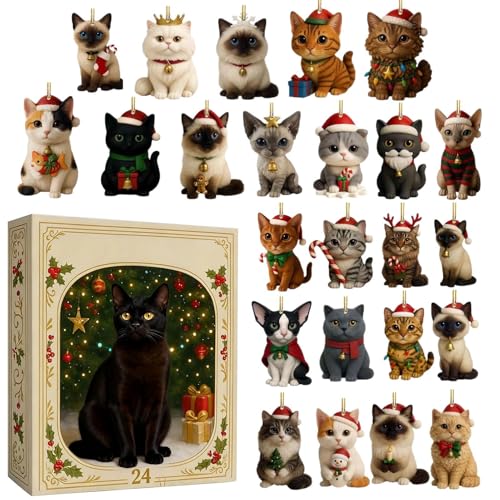 Cat Calendar Advent - Weihnachtskalender für den Urlaub | Acryl mit drucksicherem Gebäude und verdickter Schale, dekorativer Katzenbaum -Countdown für, Schreibtisch, Schlafzimmer Cat Calendar Advent - Weihnachtskalender für den Urlaub | Acryl mit drucksicherem Gebäude und verdickter Schale, dekorativer Katzenbaum -Countdown für, Schreibtisch, Schlafzimmer von Pzuryhg