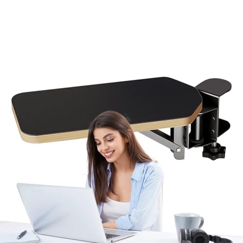 Foldable Desk Arm Support, 90° Adjustable Elbow Rest Pad for Edge Mount, Wood with EVA Cushion and Stainless Frame, Space-Saving Extension for Office Work Foldable Desk Arm Support, 90° Adjustable Elbow Rest Pad for Edge Mount, Wood with EVA Cushion and Stainless Frame, Space-Saving Extension for Office Work von Pzuryhg