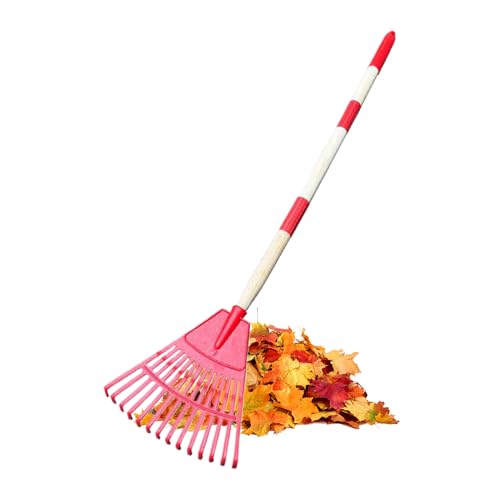 Garten Rake -Lüfter geformt - Yard Rake für Blätter | Leichtes PP -abnehmbares Werkzeug mit ergonomischem Griff, Lüfterblattrake für Rasen, Terrasse, Deck und Landschaftsgestaltung im Freien von Pzuryhg