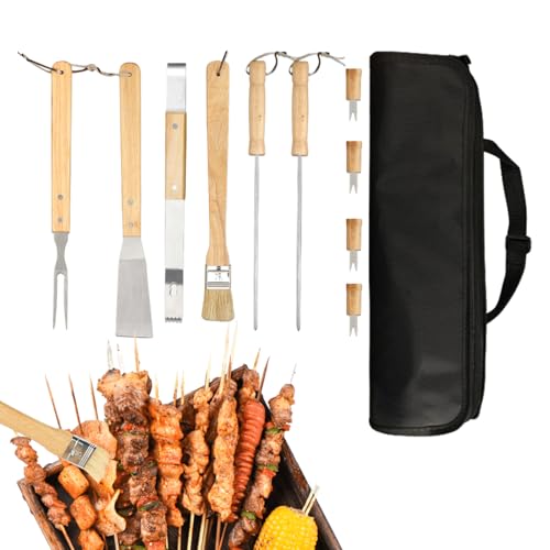 Grillzubehör Set - 10 Stück Outdoor Grill Set,Edelstahl Tragbares Grillbesteck Mit Spatel Zange Für Garten Camping Reisen Grillzubehör Set - 10 Stück Outdoor Grill Set,Edelstahl Tragbares Grillbesteck Mit Spatel Zange Für Garten Camping Reisen von Pzuryhg