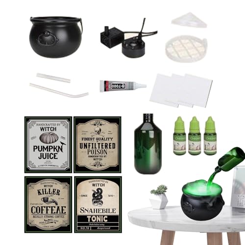Halloween Cauldron, Witch Pot with Floating Potion Bottle and Built-In Diffuser, Spooky Indoor Halloween Decorations for Haunted House, Backyard Events, Home Party Planners Décor Halloween Cauldron, Witch Pot with Floating Potion Bottle and Built-In Diffuser, Spooky Indoor Halloween Decorations for Haunted House, Backyard Events, Home Party Planners Décor von Pzuryhg