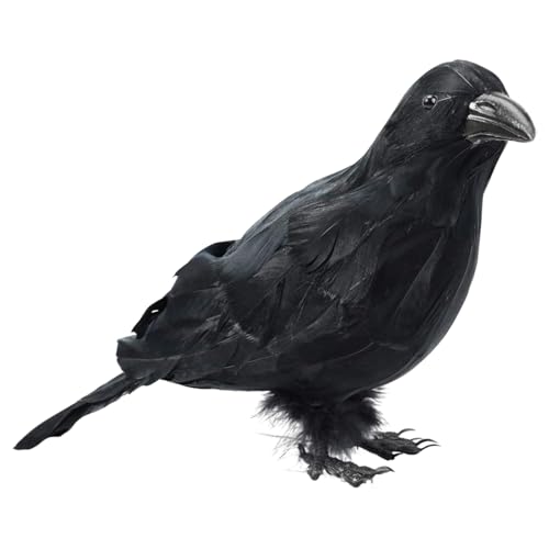 Halloween Krähen-Dekoration - Vogelattrappe für Draußen - Tier Vogel Nachbildung Für Außenbereich Garten Terrasse Gruselhaus Verkleidungsparty von Pzuryhg
