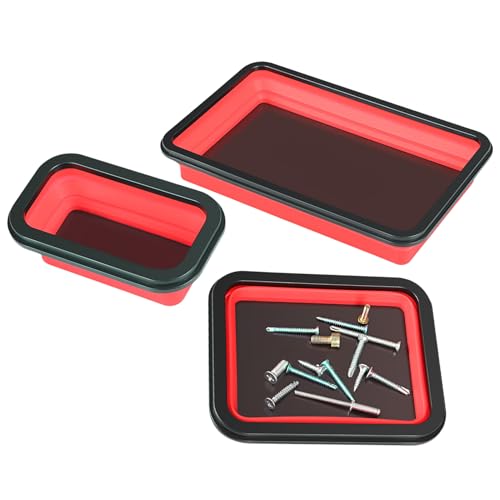 Magnetische Bolzenablage, magnetische Teilehalter, Ablageschale, Silikon, 3-teiliges Set, faltbarer Werkzeugsortierer, ideal für die Sortierung von Muttern und Schrauben, perfekt für Autoreparatur Magnetische Bolzenablage, magnetische Teilehalter, Ablageschale, Silikon, 3-teiliges Set, faltbarer Werkzeugsortierer, ideal für die Sortierung von Muttern und Schrauben, perfekt für Autoreparatur von Pzuryhg