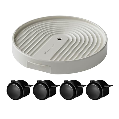 Pflanzenroller, runder Pflanzenständer auf Rädern, um 360 Grad drehbare Blumentopf-Transportschale mit Rollen, robuster Pflanzenbeweger für drinnen und draußen, Garten, Balkon, Terrasse, Wohnheim von Pzuryhg