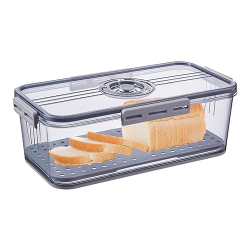 Pzuryhg Brotkasten, luftdichte Brotkörbe, Brotbehälter für Küche, kleiner Brotkasten, wiederverwendbar, Zeitaufzeichnung, Brotaufbewahrungsbehälter mit Deckel, Brotaufbewahrungsbehälter mit Luftventil von Pzuryhg