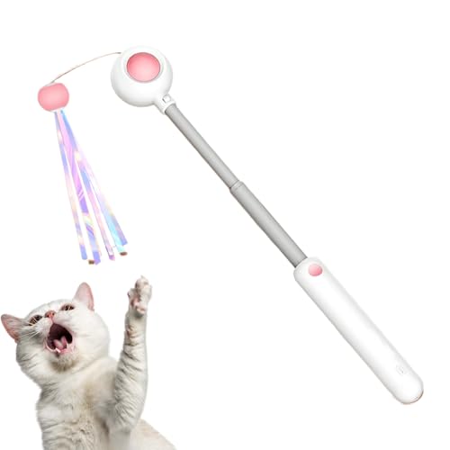 Pzuryhg Cat Feather Toys, Telescopic Cat Teaser Stick, Interactive Pet Toy with Extendable Wand and Colorful Feathers for Exercise, Hunting Instinct Stimulation for Indoor Outdoor Use Pzuryhg Cat Feather Toys, Telescopic Cat Teaser Stick, Interactive Pet Toy with Extendable Wand and Colorful Feathers for Exercise, Hunting Instinct Stimulation for Indoor Outdoor Use von Pzuryhg