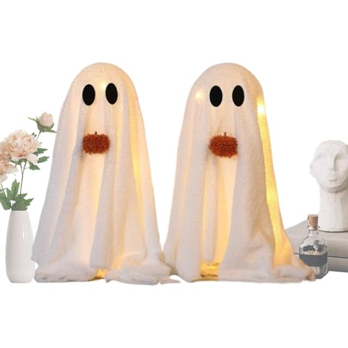Pzuryhg Halloween-Dekorationen Geist, beleuchtete -Party-Tischdekoration, Set mit 2 leuchtenden Figuren mit LED-Beleuchtung, gruseliger für Garten, Küche, Bücherregal, Kamin und Rasen Pzuryhg Halloween-Dekorationen Geist, beleuchtete -Party-Tischdekoration, Set mit 2 leuchtenden Figuren mit LED-Beleuchtung, gruseliger für Garten, Küche, Bücherregal, Kamin und Rasen von Pzuryhg