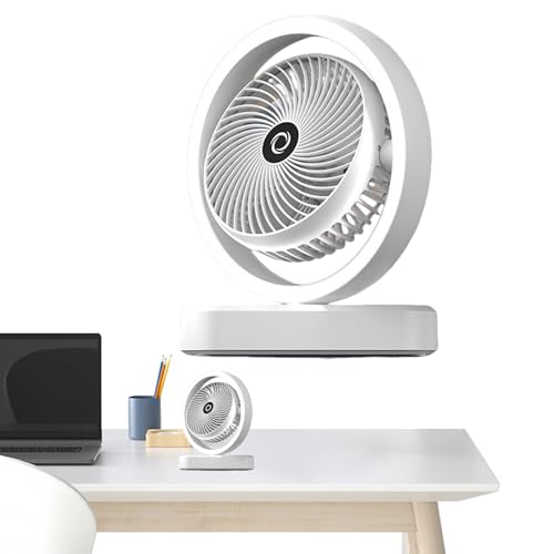 Pzuryhg Persönlicher Schreibtischventilator | Schreibtischventilator mit Nachtlicht | 3 Geschwindigkeiten Oszillierender Luftkühler Mit Beleuchtung, Aufladbare Kühlung Für Zuhause & Unterwegs von Pzuryhg