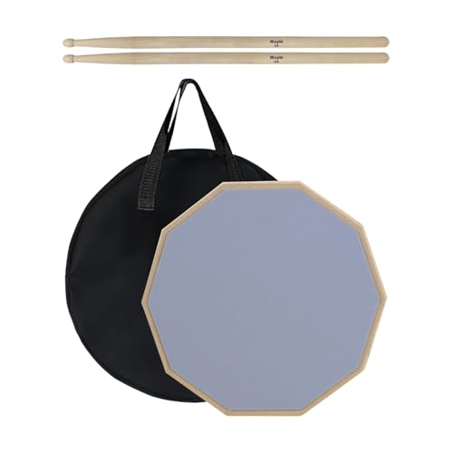 Pzuryhg Single Drum Mute Pad - Drum Head Patch für Schlagzeuger | Holz kommt mit Tasche und Stickmatte, ideal für Übung, Schlafzimmer, Wohnung, Studio, Ausbildung, Zuhause, Reisen von Pzuryhg