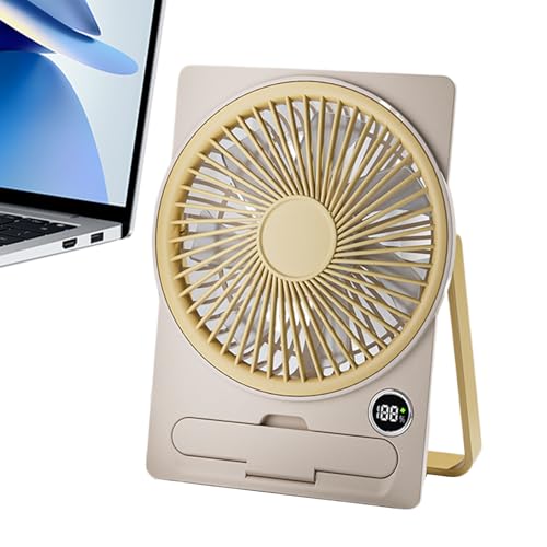 Pzuryhg Tischventilator - USB Wiederaufladbarer Mini Ventilator | Tragbarer Elektrischer Schreibtischventilator Mit LCD Digitalanzeige Für Küche Zuhause Studentenwohnheim Schlafzimmer von Pzuryhg