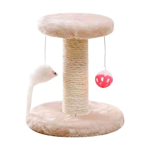 Sisal Katzenturm - Kratzpfosten für Spielkorrektur | Verstärkte Basis mit Spielzeughalterung, robuste Kletterfläche, perfekt für Kätzchen, Innenbereich, Möbelschutz, tägliche Aktivität von Pzuryhg