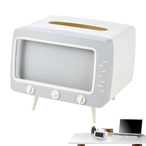 TV-Taschentuchbox, TV-Taschentuchbox-Telefonhalter,Taschentuchspender und Telefonhalter | Retro-TV-Taschentuchbox mit Handyhalterung, Schlafzimmer-Taschentuchbox-Abdeckung, Mehrzweck-Taschentuchspende von Pzuryhg