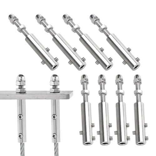 Turnbuckles for Cables and Wire, Stainless Steel Turnbuckles, Anti-Deformation Strength, 10-Piece Heavy-Duty Hardware Rope Kit with Hooks Garden Trellis, Shade Sail Outdoor Climbing Plants, 1x6x3cm Turnbuckles for Cables and Wire, Stainless Steel Turnbuckles, Anti-Deformation Strength, 10-Piece Heavy-Duty Hardware Rope Kit with Hooks Garden Trellis, Shade Sail Outdoor Climbing Plants, 1x6x3cm von Pzuryhg
