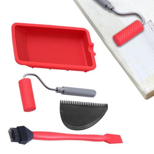 Wood Glue Applicator, Reusable Glue Roller with Tray, Includes Brush and Spreader, Hand Tool Kit for Efficient Adhesive Spreading on Woodworking, Carpentry, and Projects von Pzuryhg