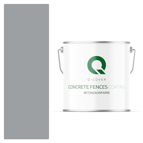 Q-COVER Betonzaunfarbe | 5L | Grau-Blau | Silikon Farbe | Außen | Betonfarbe | Hydrophobe Farbe | Acrylat Dispersion | Betonzäune | Betonelemente von Q-COVER