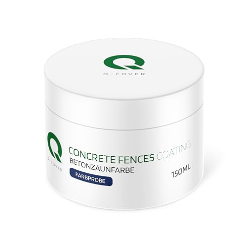 Q-COVER Betonzaunfarbe Muster | 150 ml | Silikon Farbe | Außen | Betonfarbe | Hydrophobe Farbe | Acrylat Dispersion | Betonzäune | Betonelemente von Q-COVER