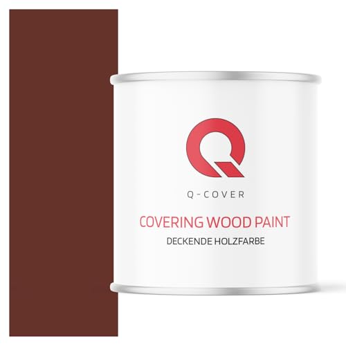 Q-COVER DECKENDE HOLZFARBE 2.5L HALBMATT Rotbraun RAL 8012 RAL DECKFARBE HOLZLACK DECKLACK WETTERSCHUTZFARBE ALLE HOLZARTE OSB-PLATTEN INNEN AUßEN ca. 80-150 ml / m2 von Q-COVER